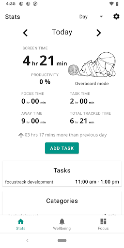 Android application Focustrack.in Digital Wellness screenshort