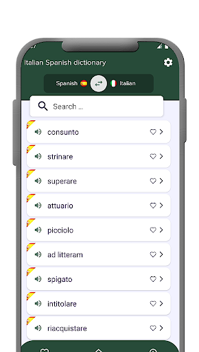 Italian - Spanish dictionary Screen 2