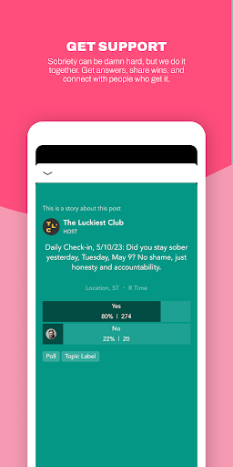 Screenshot of TLC: Sobriety Support