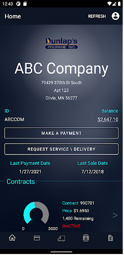 Android application Dunlap's Propane Inc. screenshort