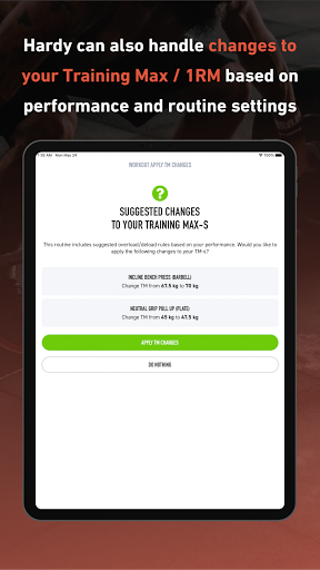 Screenshot of Hardy: smart workout routines
