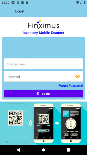 Android application Finximus Inventory Scanner screenshort