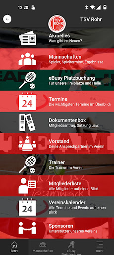 Android application TSV Rohr Tennis screenshort