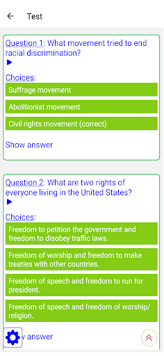 Civics Test Screen 3