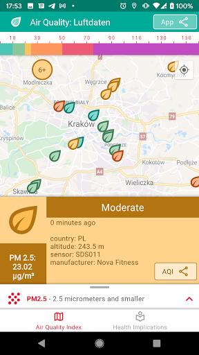 Android application Luftdaten: Air Quality screenshort