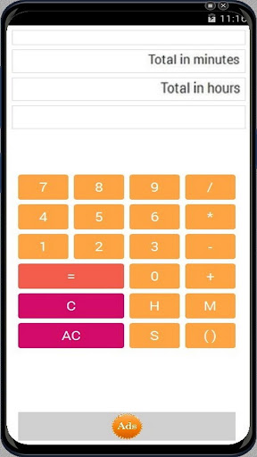 Android application Hours minute sec. Calculator screenshort