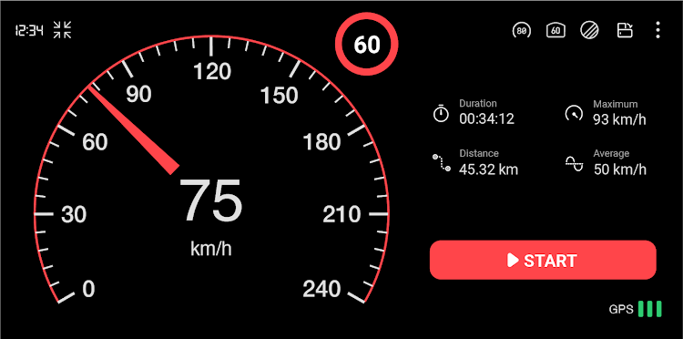 GPS Speedometer : Odometer HUD - New - (Android)