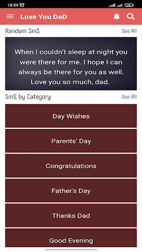 Android application Love You DaD SMS 2024 screenshort
