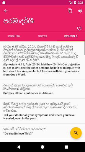 Sinhala English Dictionary Screen 3
