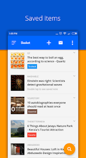 Basket - Bookmark Organizing and Read Later app Screenshot