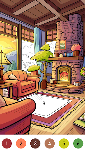 Interior Color by Number Book 1