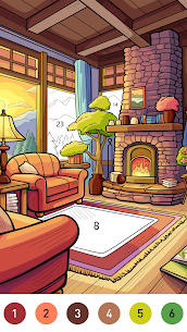 Interior Color by Number Book 1