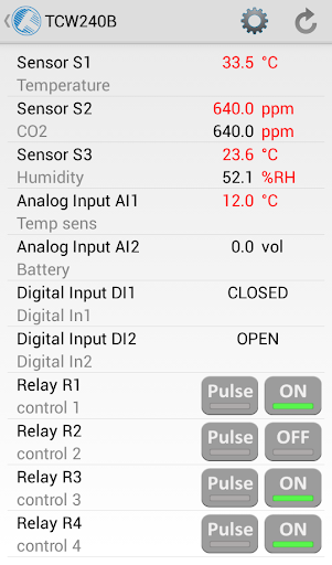 Android application TCW Control screenshort