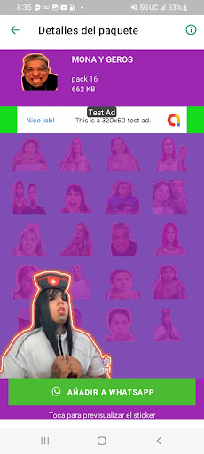 Stickers de la Mona y Geros.