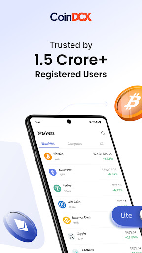 Android application CoinDCX: Bitcoin Crypto App screenshort