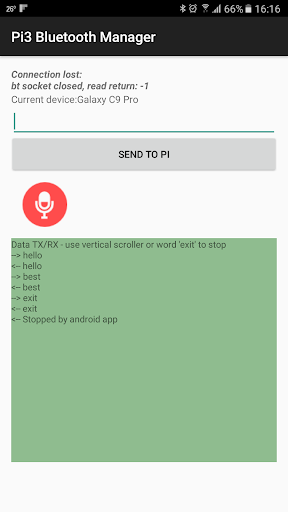Bluetooth Terminal Android-Pi3 Screen 2