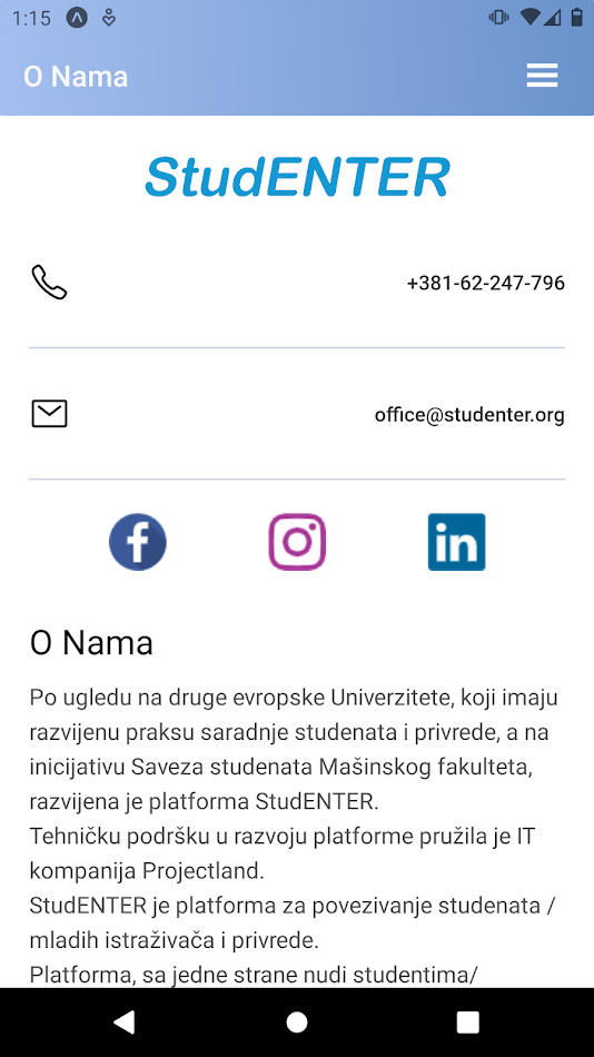 #4. StudENTER (Android) 由: Projectland