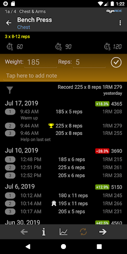 GymACE: Workout Tracker Screen 3