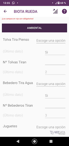 Android application NEODATA Granjas TES screenshort