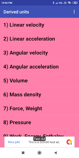 Physics Units Screen 3