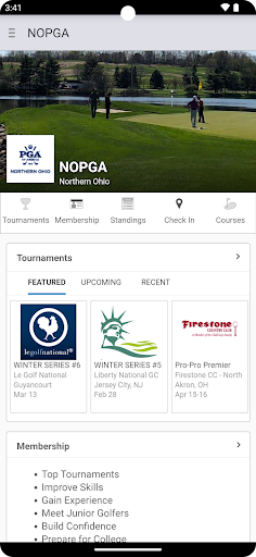 Android application Northern Ohio PGA screenshort