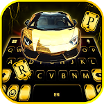 Golden Race Car Keyboard Background Apk