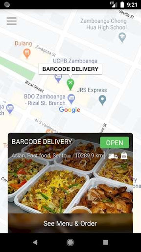 Barcode food delivery Screen 2