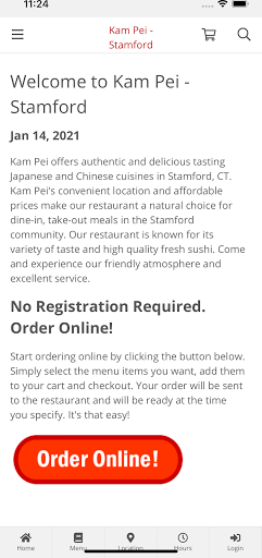 Android application Kam Pei - Stamford Ordering screenshort