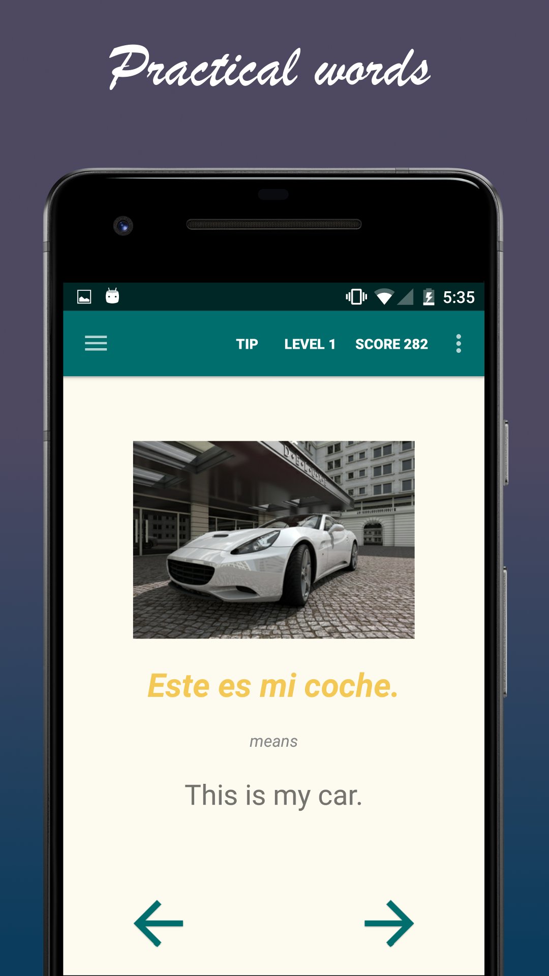 Android application Learn Spanish with SpeakTribe screenshort