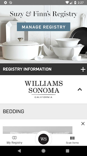 Williams Sonoma Registry Screen 2