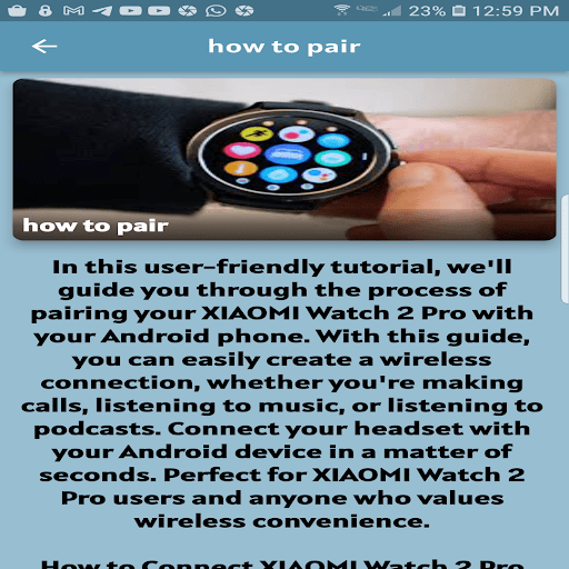 Xiaomi smart Watch 2 Pro Guide Screen 2