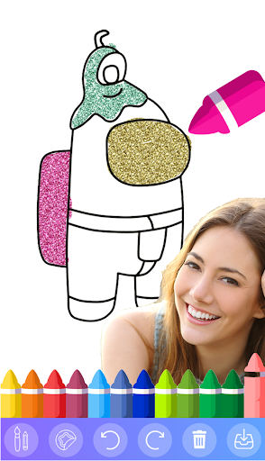 Android application Coloring Book Among US Glitter screenshort