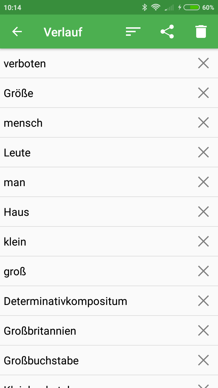 Android application German Dictionary Offline screenshort