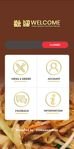Android application Welcome Chinese Takeaway screenshort
