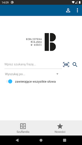 Android application Biblioteka Miejska w Łodzi screenshort