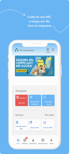 Android application MEI Gestor: Abrir MEI, DAS screenshort