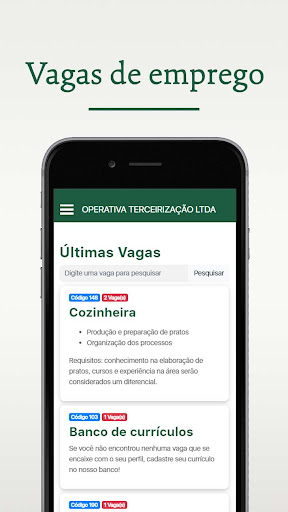 Android application Operativa Terceirização screenshort