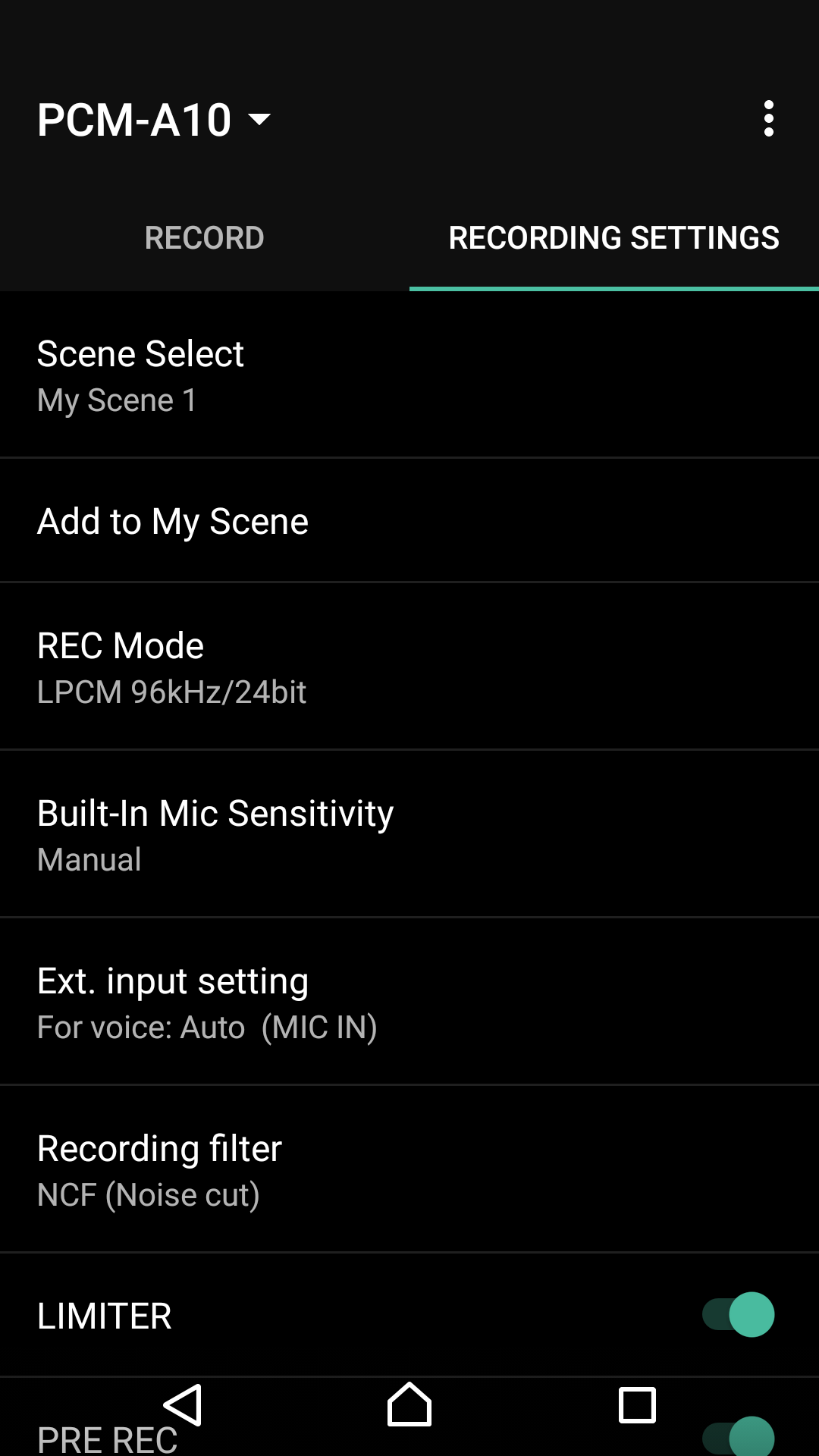 Android application REC Remote: Sony IC Recorder screenshort