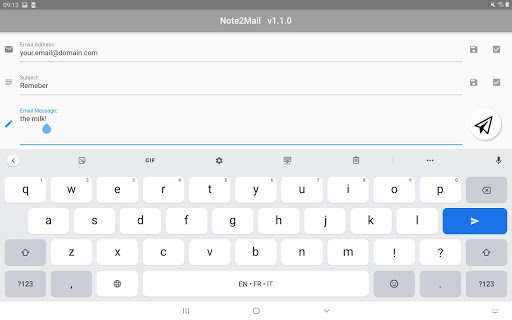 Note2Mail - Free Fast Note to Screen 3