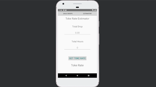 Android application Toke Rate Estimator screenshort