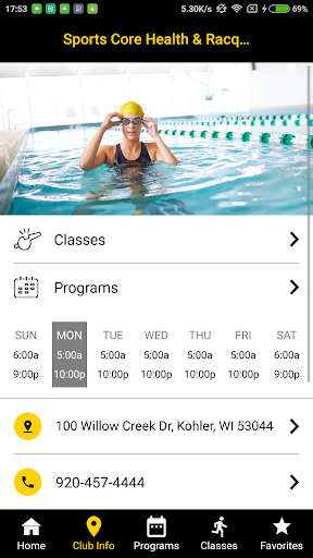 Android application Sports Core Member App screenshort