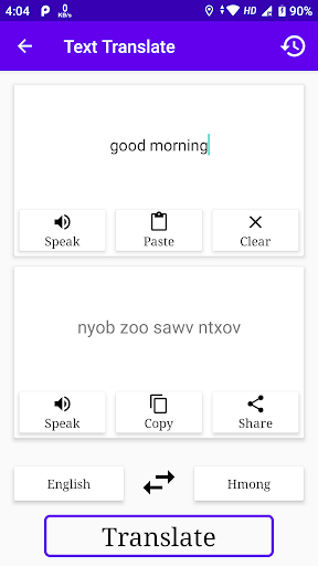 Android application English To Hmong Translator screenshort