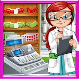supermarket drugstore cashier : kids doctor games icon