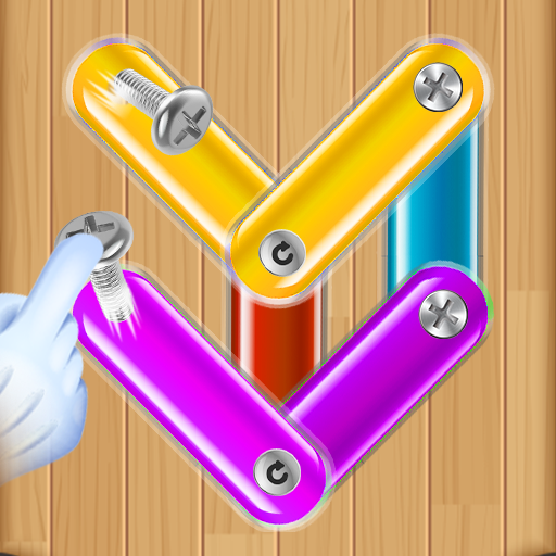 Nuts and bolts color puzzle 3d logo