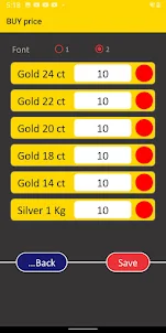 Gold rate display