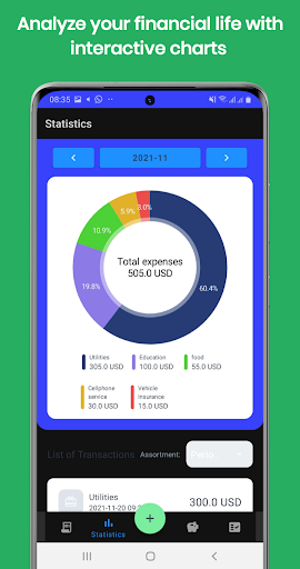 Android application Expense tracker app screenshort