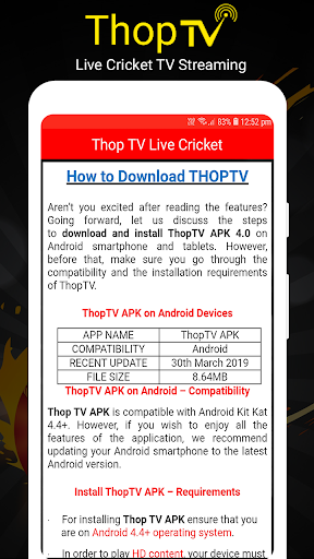 Guide For Thop TV Live Cricket TV Streaming Tips