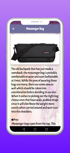 Travel bags – Guide Screen 2