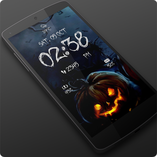 Halloween Spooky Digital Clock  Icon
