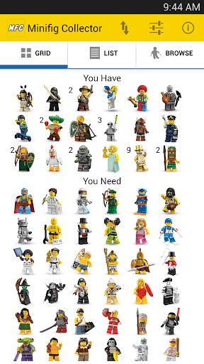 Android application Minifig Collector for LEGO® screenshort